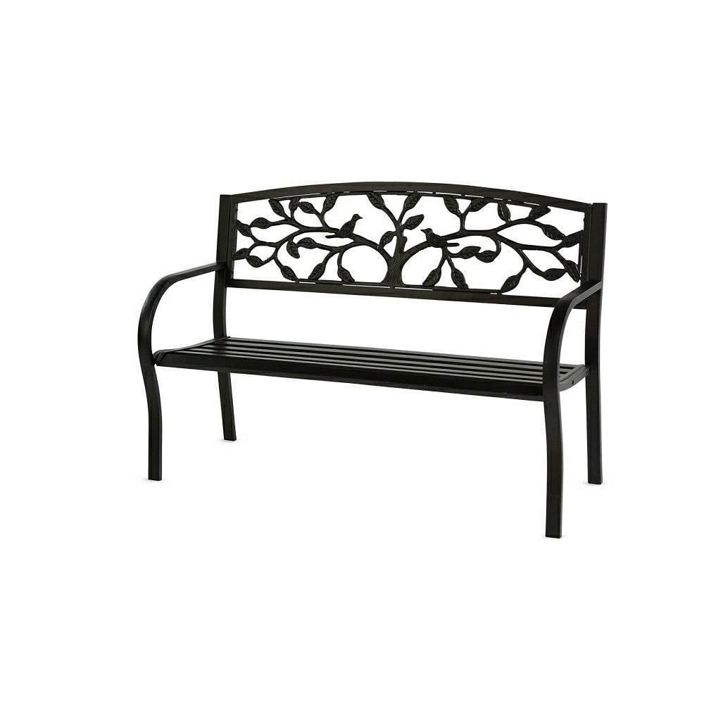 Slimline Tree of Life Metal Garden Bench | Plow & Hearth