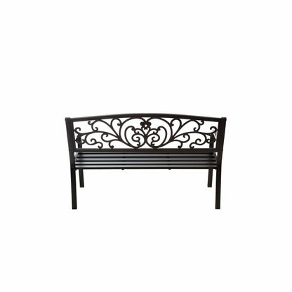Blooming Garden Metal Bench, Black | Plow & Hearth