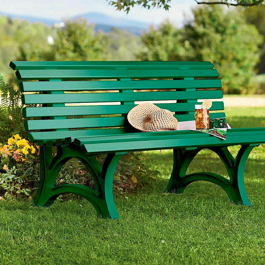 Ergonomic Weatherproof PVC Garden Bench | Plow & Hearth