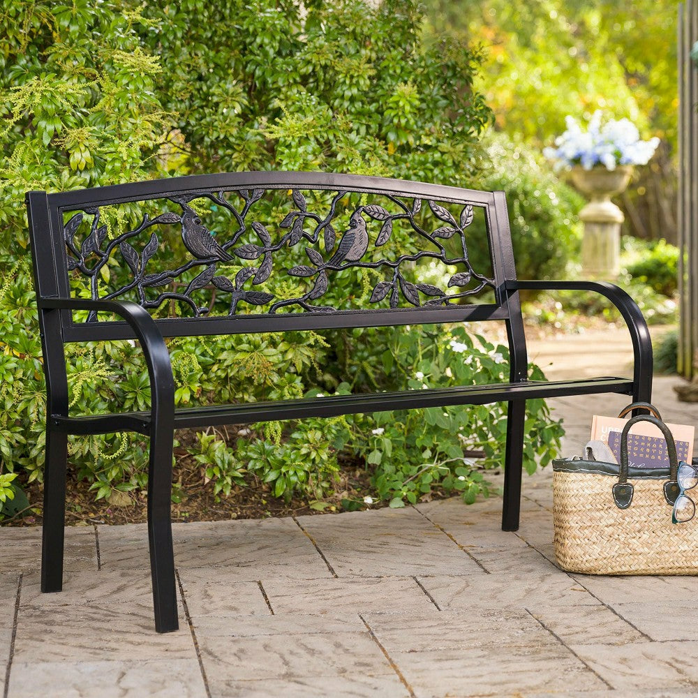 Cardinals Metal Garden Bench | Plow & Hearth