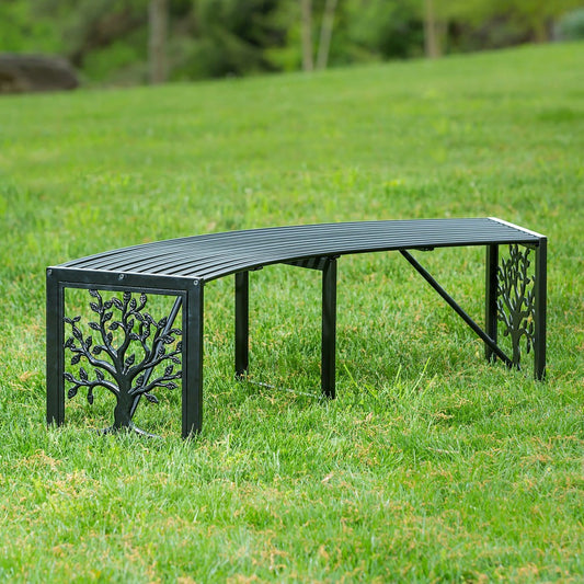 Curved Metal Bench Tree of Life | Plow & Hearth