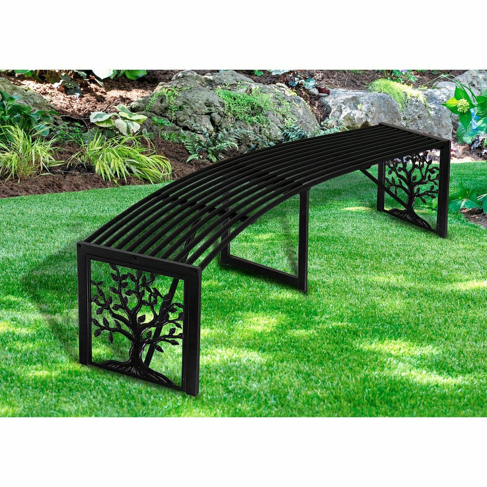 Curved Metal Bench Tree of Life | Plow & Hearth