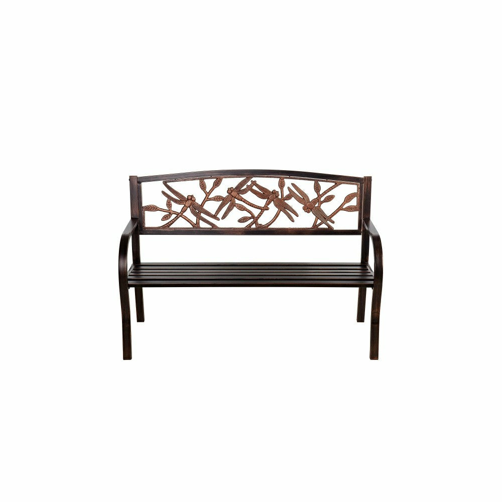 Dragonfly Metal Garden Bench, Bronze | Plow & Hearth