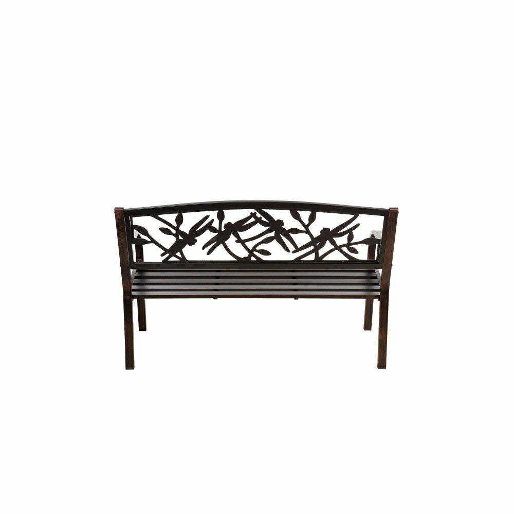 Dragonfly Metal Garden Bench, Bronze | Plow & Hearth