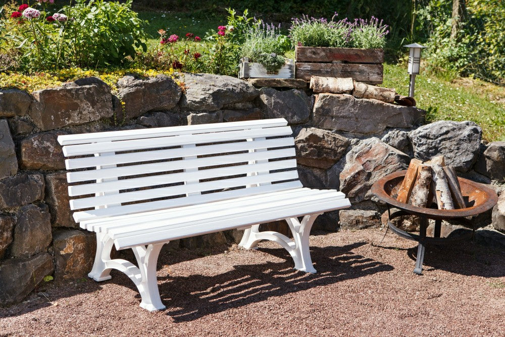 Ergonomic Weatherproof PVC Garden Bench | Plow & Hearth