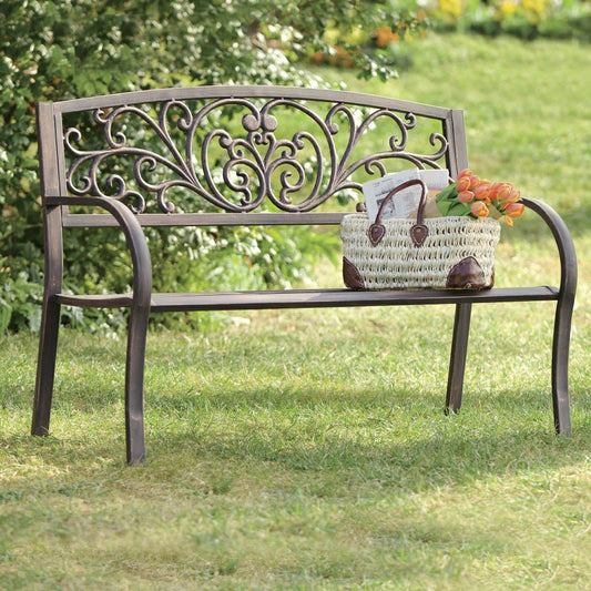 Blooming Metal Garden Bench | Plow & Hearth