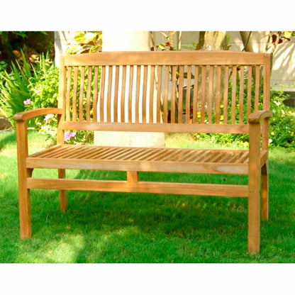 Teak Bench with Arm Rests | Plow & Hearth