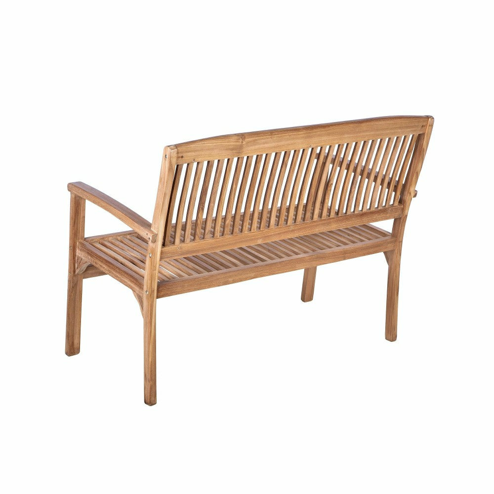 Teak Bench with Arm Rests | Plow & Hearth