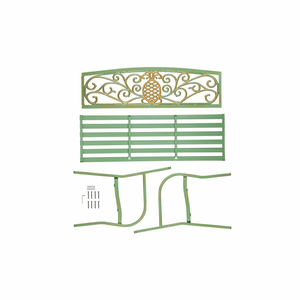 Pineapple Metal Garden Bench - Verdigris | Plow & Hearth