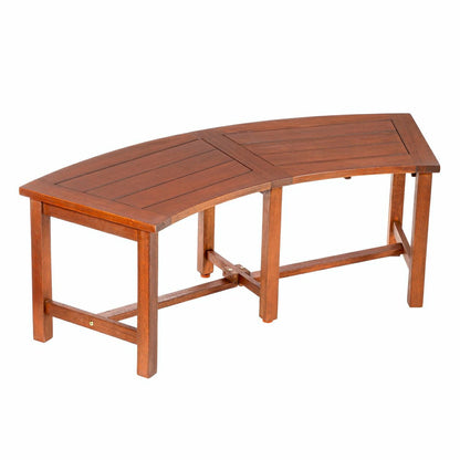 Curved Eucalyptus Slatted Bench | Plow & Hearth