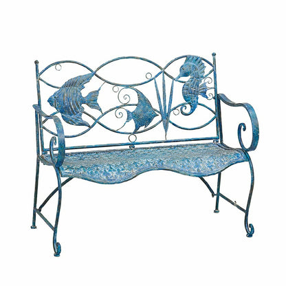 Blue Tropical Fish Metal Bench | Plow & Hearth