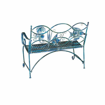 Blue Tropical Fish Metal Bench | Plow & Hearth