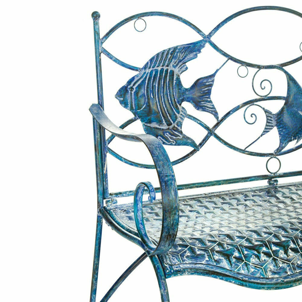 Blue Tropical Fish Metal Bench | Plow & Hearth
