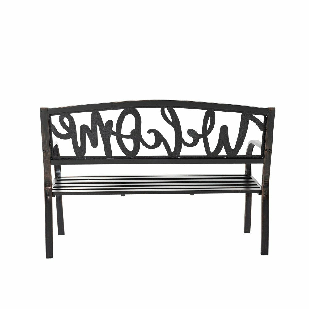 Welcome Metal Garden Bench | Plow & Hearth