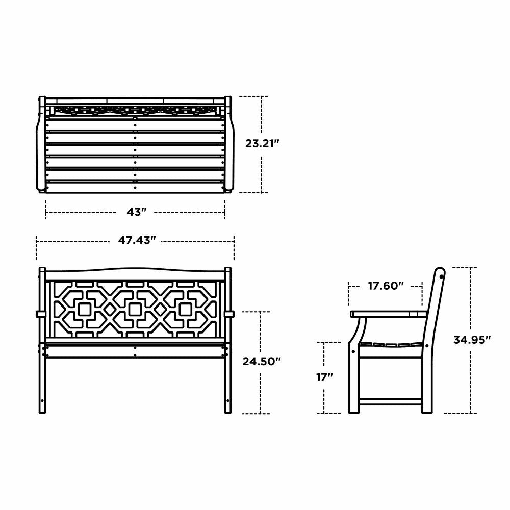 POLYWOOD® Chinoiserie Garden Bench | Plow & Hearth