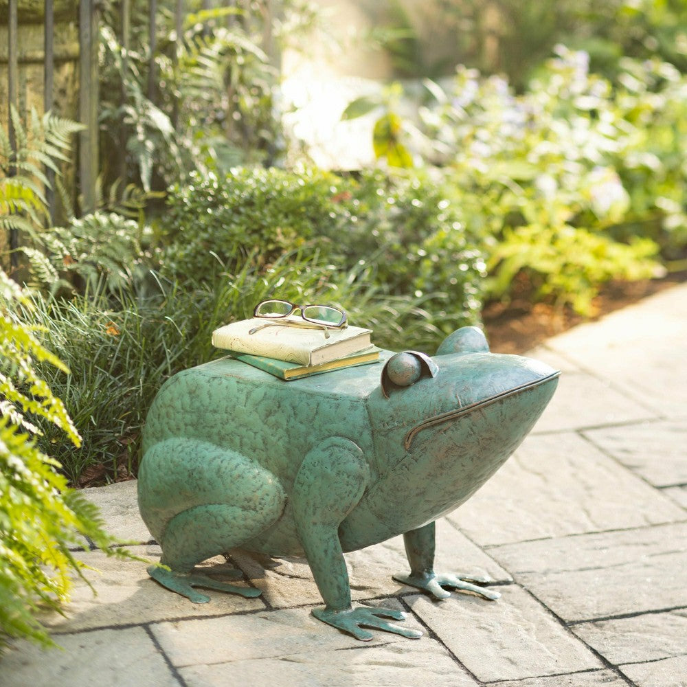 Handmade Colorful Painted Frog Metal Side Table | Plow & Hearth