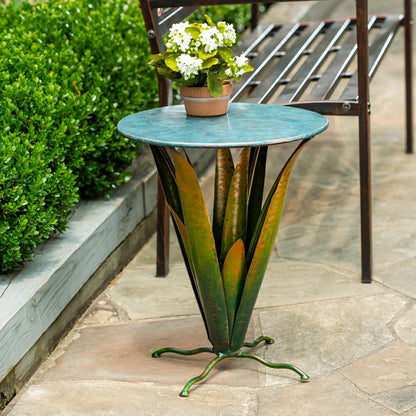 Handmade Metal Bromelia Flower Side Table | Plow & Hearth