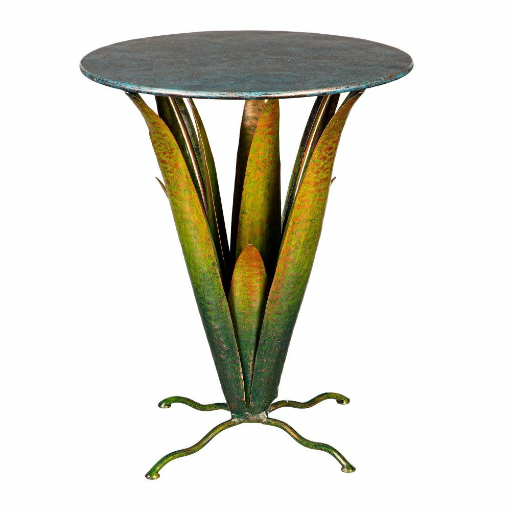 Handmade Metal Bromelia Flower Side Table | Plow & Hearth