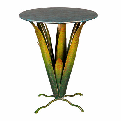 Handmade Metal Bromelia Flower Side Table | Plow & Hearth