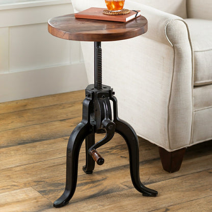 Allegheny Reclaimed Wood Adjustable Height Crank Table | Plow & Hearth