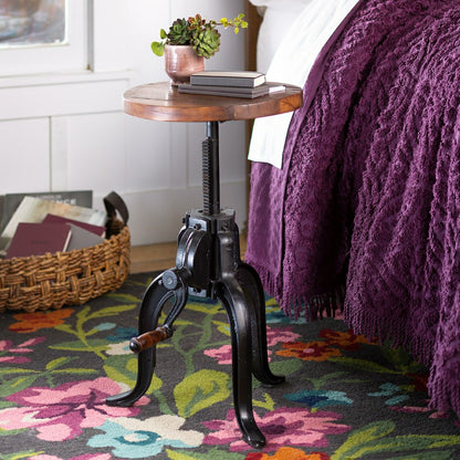Allegheny Reclaimed Wood Adjustable Height Crank Table | Plow & Hearth