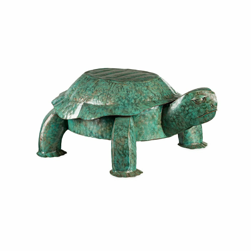 Handmade Colorful Painted Turtle Metal Side Table | Plow & Hearth