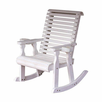 Amish Casual Heavy Duty Roll Back Wooden Outdoor Rocking Chair | Plow & Hearth