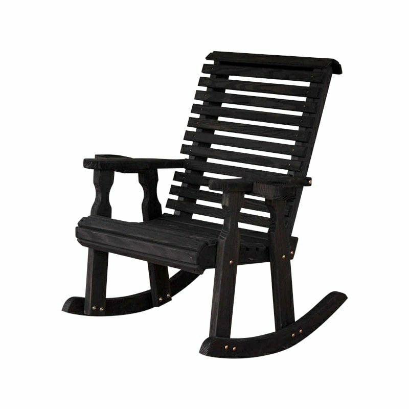 Amish Casual Heavy Duty Roll Back Wooden Outdoor Rocking Chair | Plow & Hearth