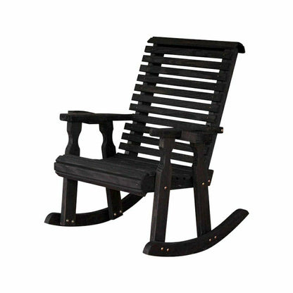 Amish Casual Heavy Duty Roll Back Wooden Outdoor Rocking Chair | Plow & Hearth