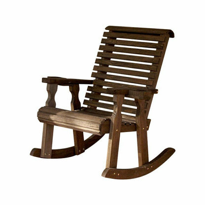 Amish Casual Heavy Duty Roll Back Wooden Outdoor Rocking Chair | Plow & Hearth