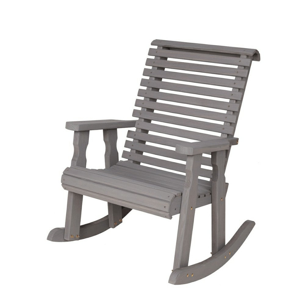 Amish Casual Heavy Duty Roll Back Wooden Outdoor Rocking Chair | Plow & Hearth