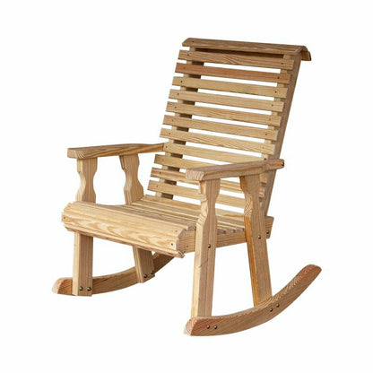 Amish Casual Heavy Duty Roll Back Wooden Outdoor Rocking Chair | Plow & Hearth