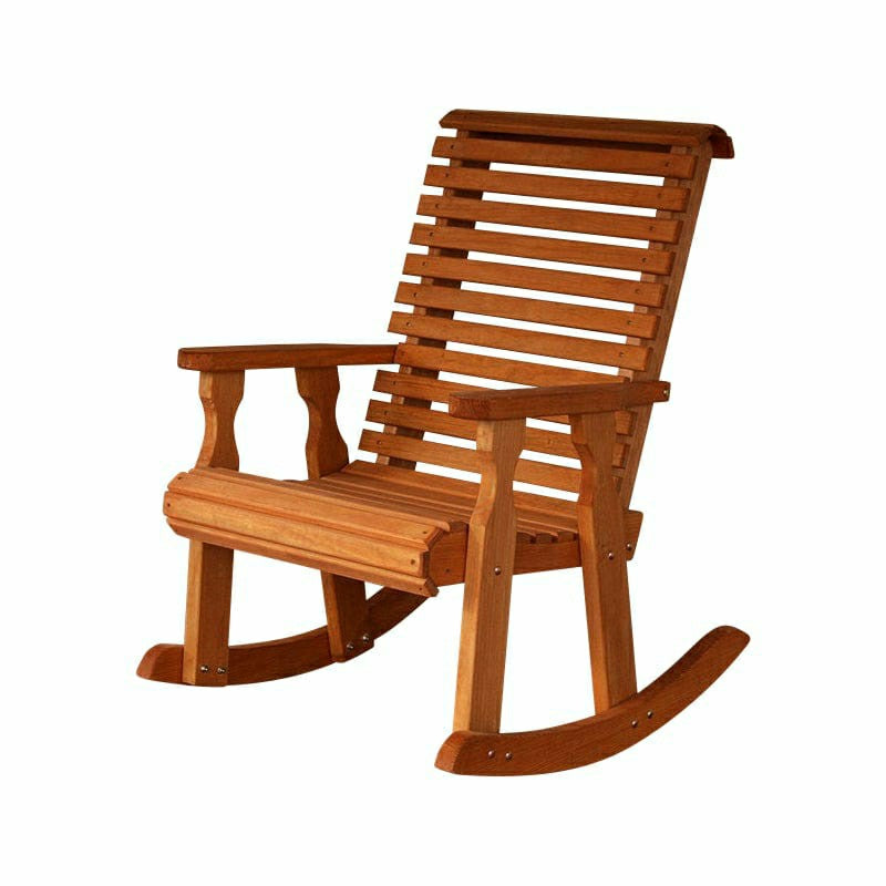 Amish Casual Heavy Duty Roll Back Wooden Outdoor Rocking Chair | Plow & Hearth