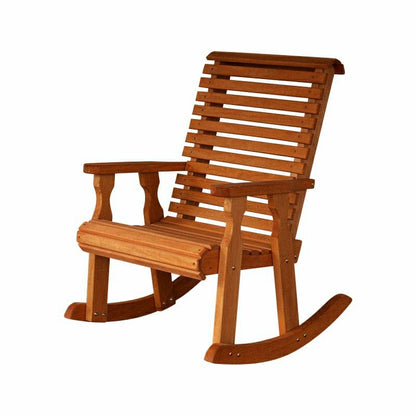 Amish Casual Heavy Duty Roll Back Wooden Outdoor Rocking Chair | Plow & Hearth
