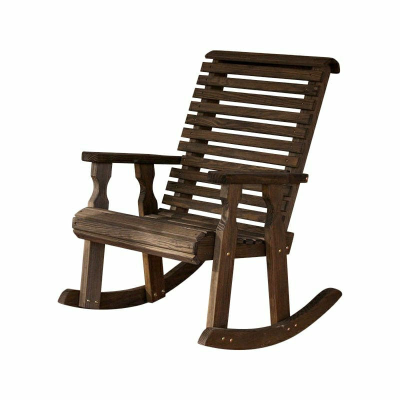 Amish Casual Heavy Duty Roll Back Wooden Outdoor Rocking Chair | Plow & Hearth