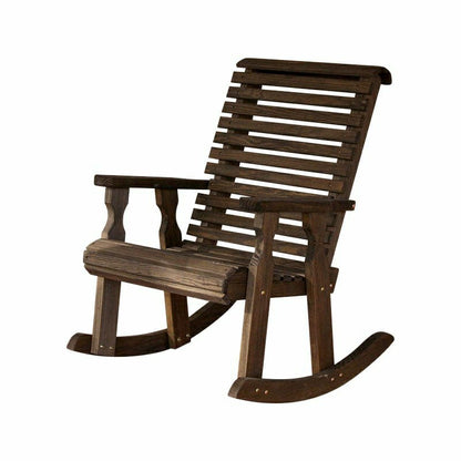 Amish Casual Heavy Duty Roll Back Wooden Outdoor Rocking Chair | Plow & Hearth