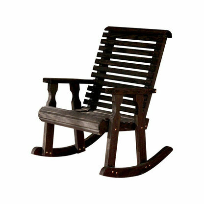 Amish Casual Heavy Duty Roll Back Wooden Outdoor Rocking Chair | Plow & Hearth