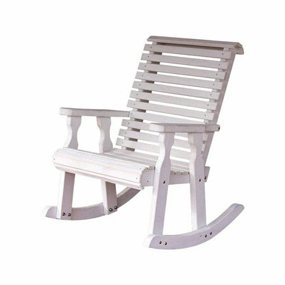 Amish Casual Heavy Duty Roll Back Wooden Outdoor Rocking Chair | Plow & Hearth