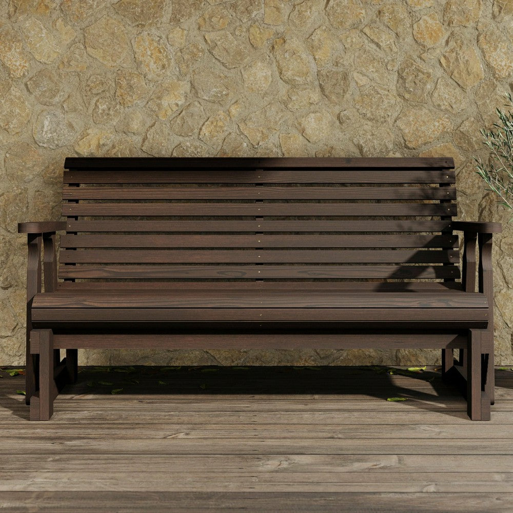 Amish Casual Heavy Duty Roll Back 5 Foot Treated Porch Glider | Plow & Hearth