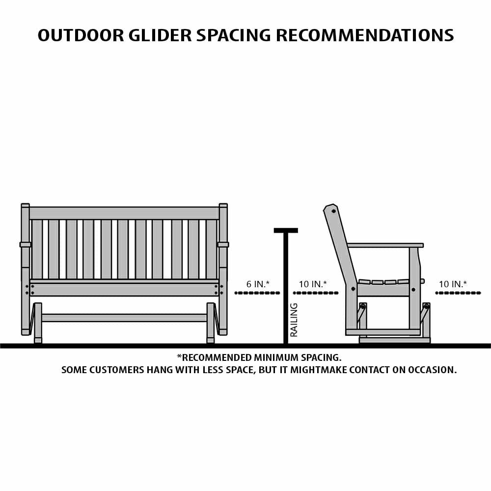 Amish Casual Heavy Duty Roll Back 5 Foot Treated Porch Glider | Plow & Hearth
