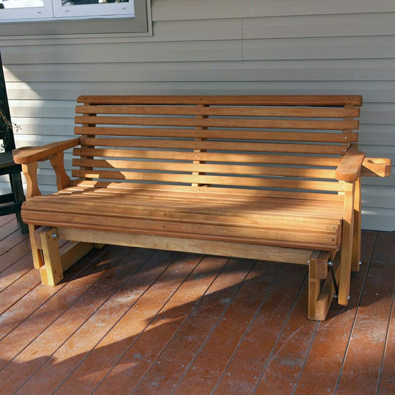 Amish Casual Heavy Duty Roll Back 5 Foot Treated Porch Glider | Plow & Hearth