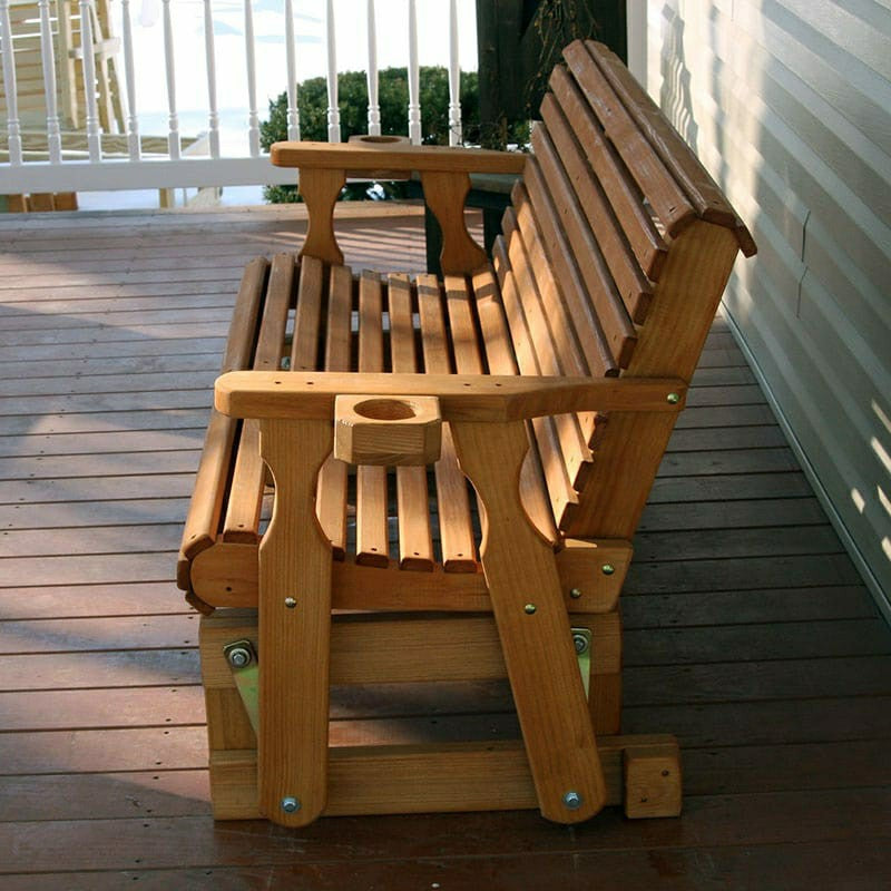 Amish Casual Heavy Duty Roll Back 5 Foot Treated Porch Glider | Plow & Hearth