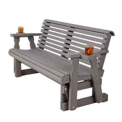Amish Casual Heavy Duty Roll Back 5 Foot Treated Porch Glider | Plow & Hearth