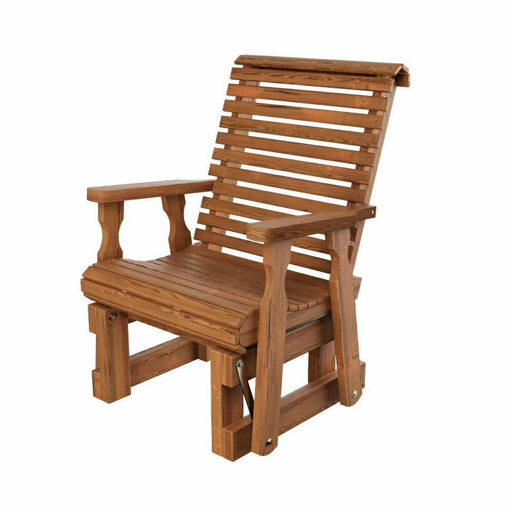 Amish Casual Heavy Duty 600 Lb High Back Roll Back Treated Glider Chai | Plow & Hearth