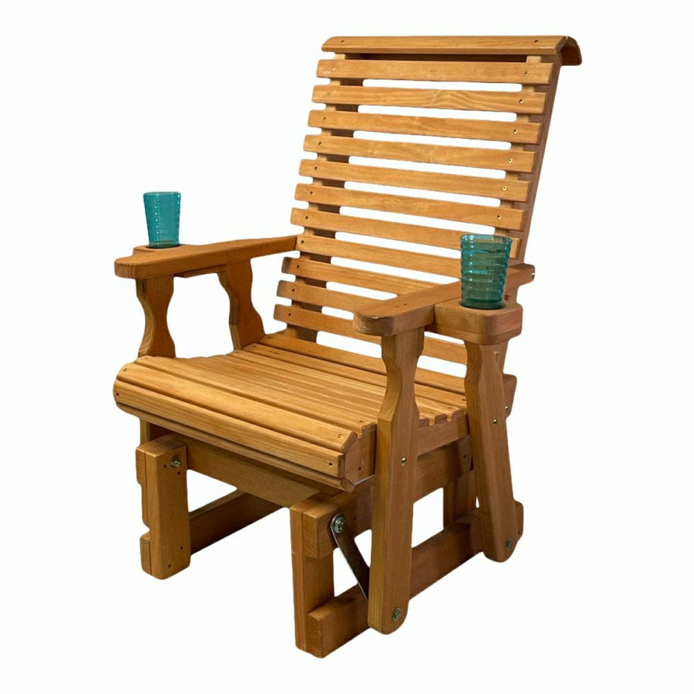Amish Casual Heavy Duty 600 Lb High Back Roll Back Treated Glider Chai | Plow & Hearth