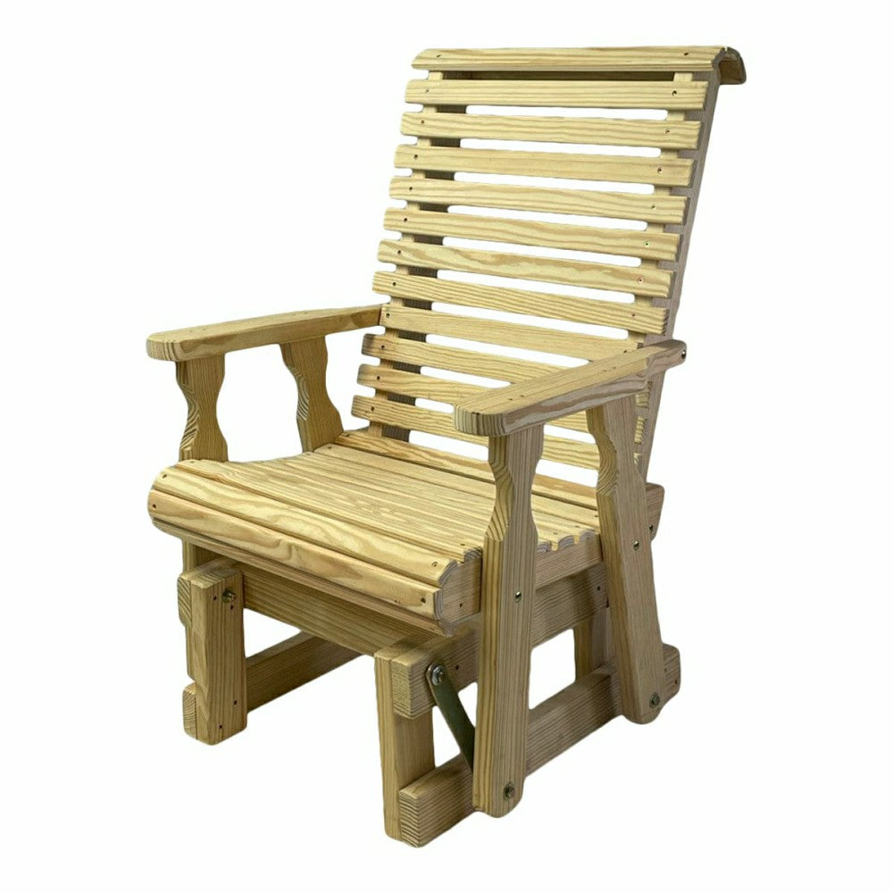 Amish Casual Heavy Duty 600 Lb High Back Roll Back Treated Glider Chai | Plow & Hearth
