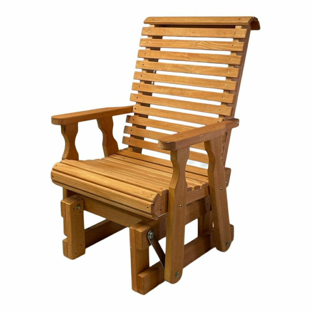 Amish Casual Heavy Duty 600 Lb High Back Roll Back Treated Glider Chai | Plow & Hearth