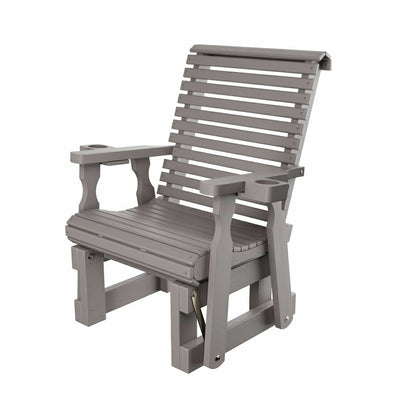 Amish Casual Heavy Duty 600 Lb High Back Roll Back Treated Glider Chai | Plow & Hearth