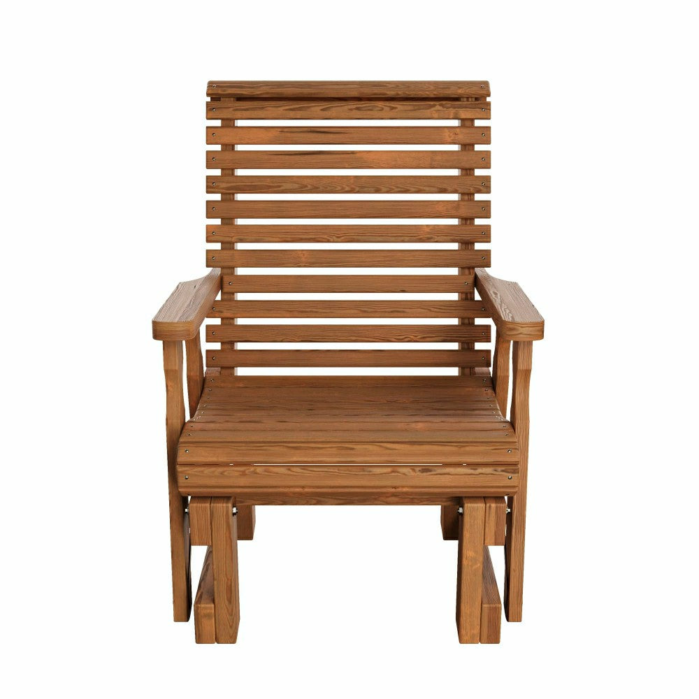 Amish Casual Heavy Duty 600 Lb High Back Roll Back Treated Glider Chai | Plow & Hearth