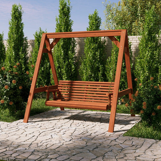 Amish Casual Heavy Duty Roll Back Swing with A-Frame Stand | Plow & Hearth